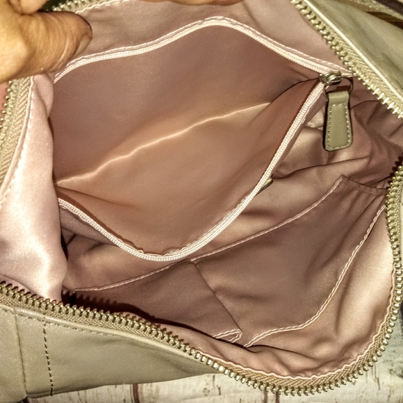 😍 Coach Taupe Gray Leather Kristin Satchel Crossbody Shoulder Bag - Picture 9 of 11